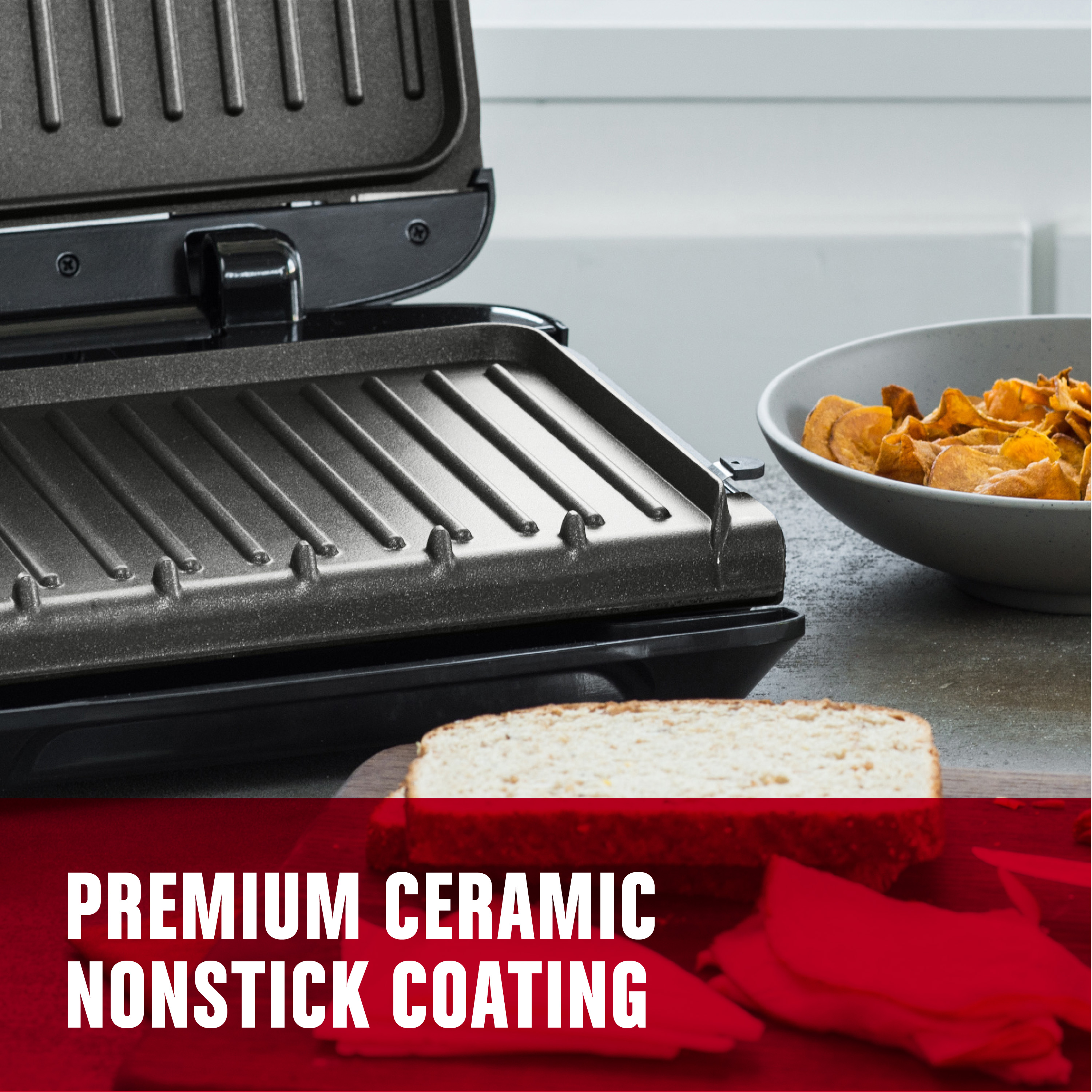 Electric grill with deals removable plates